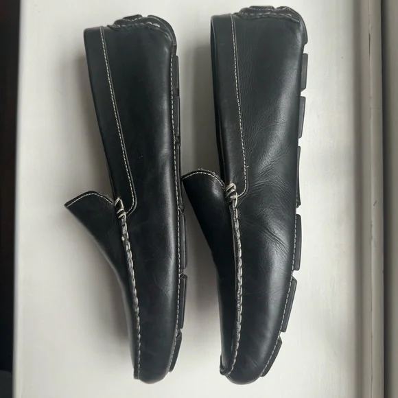 Via Spiga Size 12 men’s black loafers driving shoes - Picture 4 of 7